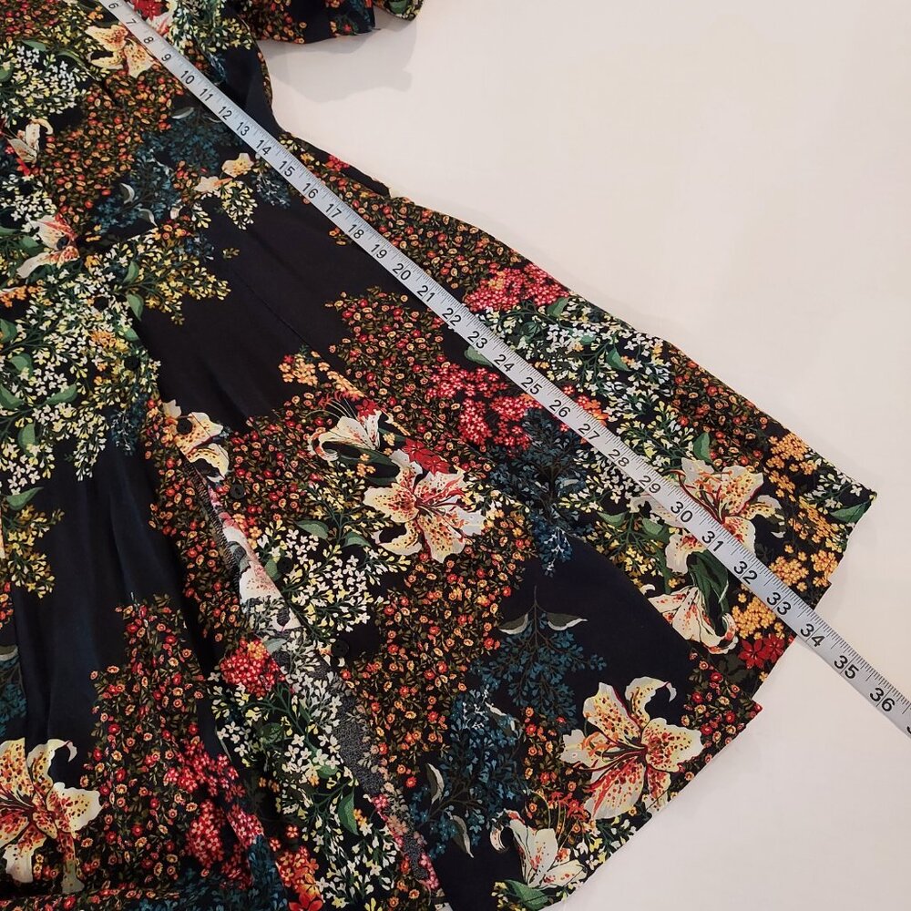 Zara Basic Z1975 Denim Short Flutter Sleeves Butt… - image 8